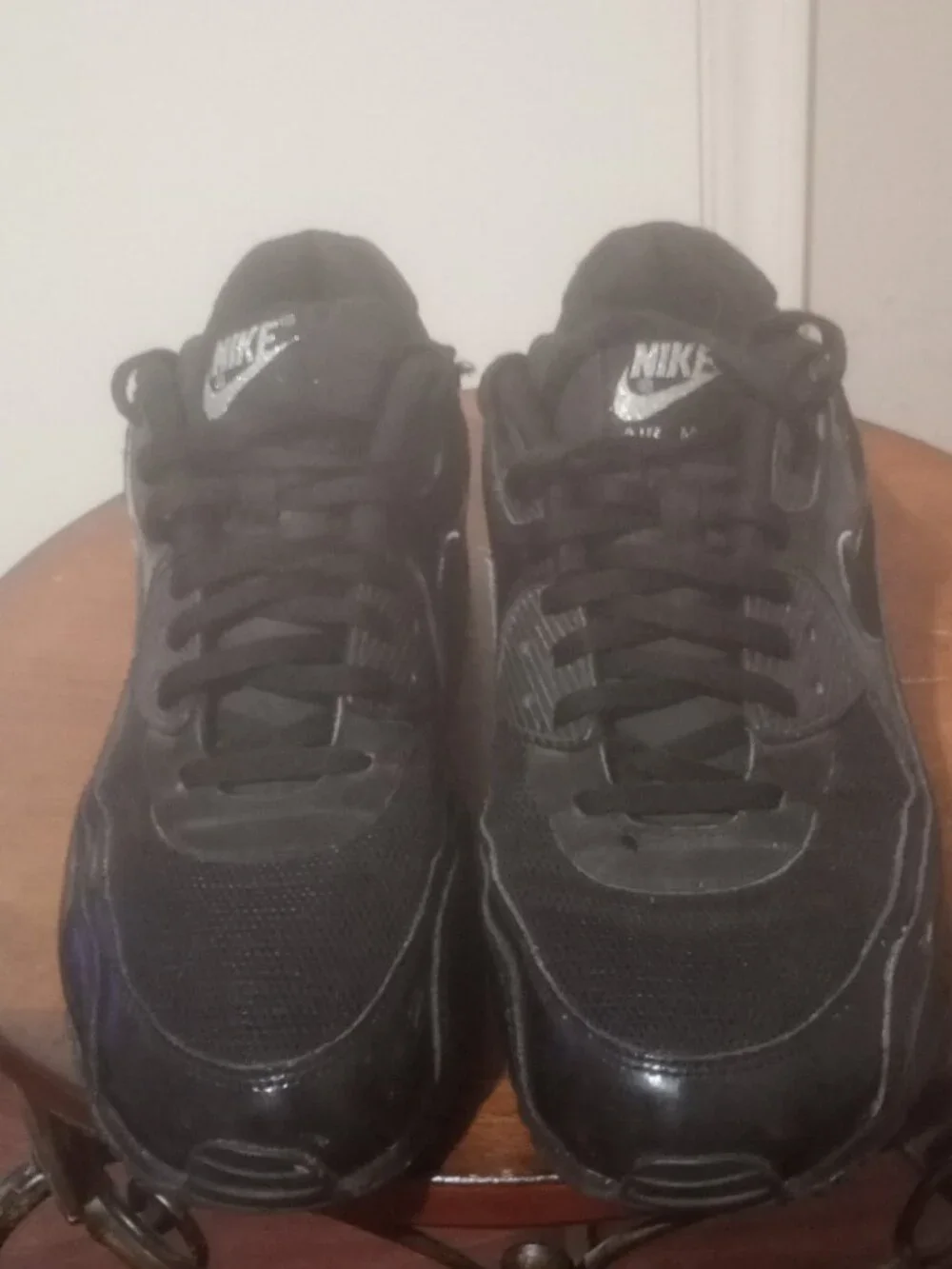 Nike Air Max 90 Triple Black Patent Leather Sneakers 443817-002 women's Size 11 - Picture 5 of 13